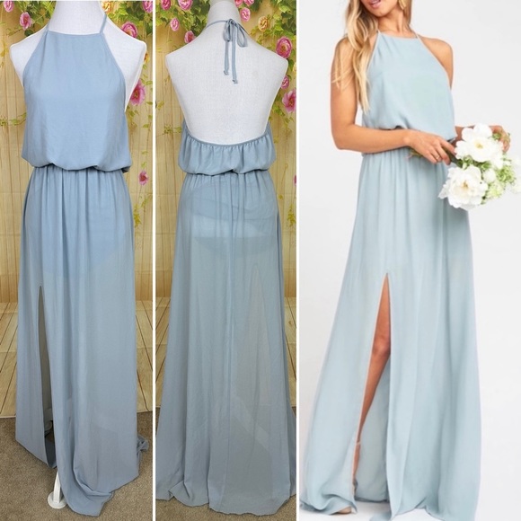 Show Me Your MuMu Dresses & Skirts - SHOW ME YOUR MUMU Blue Heather Halter Dress Size M